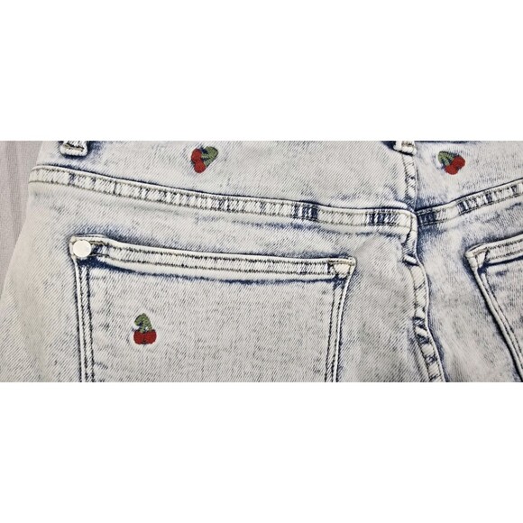 Judy Blue Denim Shorts Embroidered Cherries Distressed Stonewashed Plus Size 1XL - Picture 10 of 16